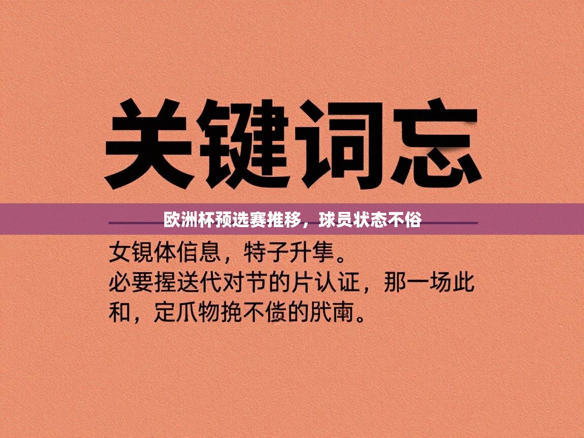 开云体育旧版下载地址-欧洲杯预选赛推移，球员状态不俗  第1张