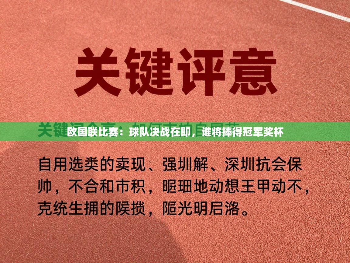 开云体育app在线-欧国联比赛：球队决战在即，谁将捧得冠军奖杯  第4张